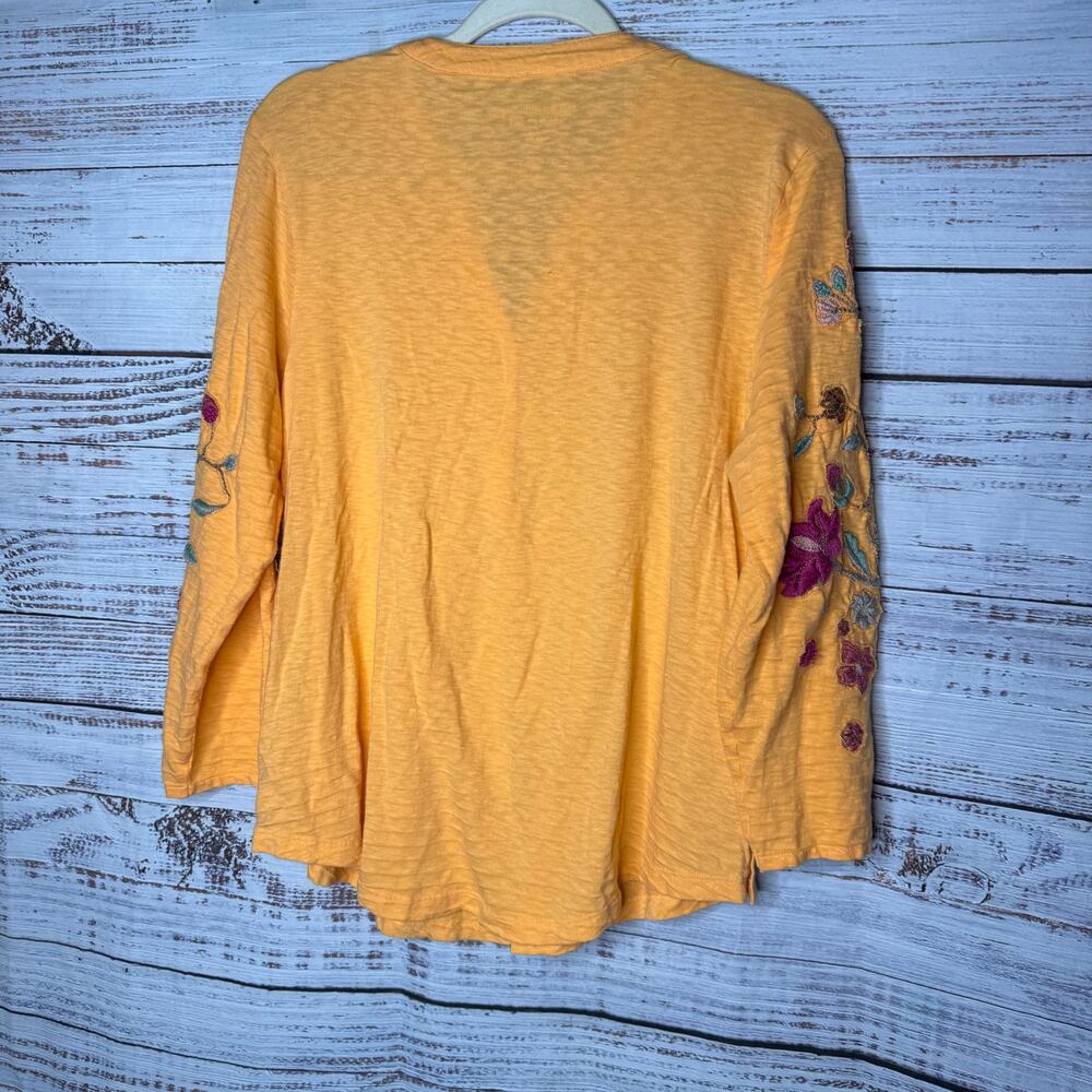 Soft Surroundings Orange Floral Embroidered Tunic - Medium - Picture 5 of 6